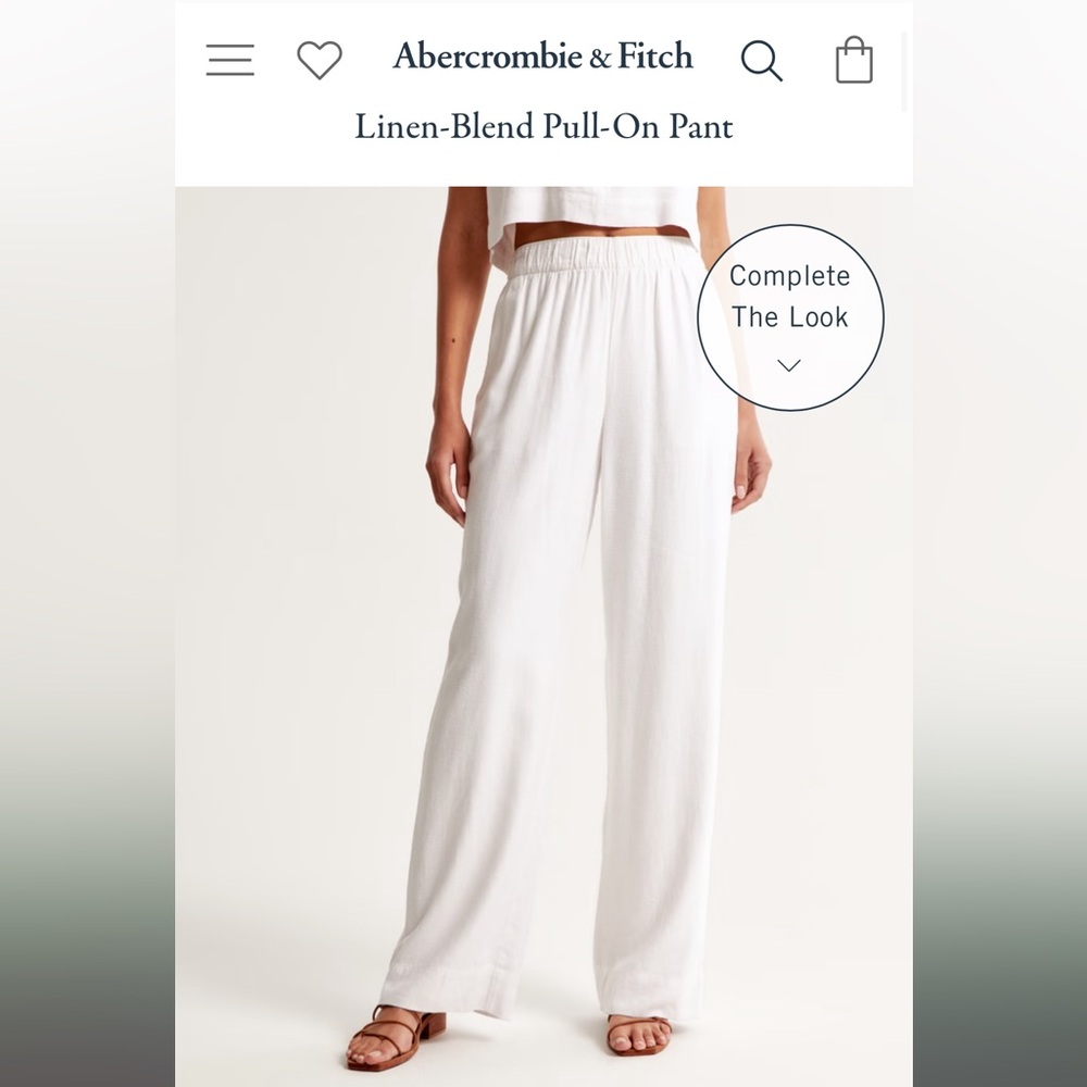 NWOT Abercrombie Linen-Blend Pull-On Pant